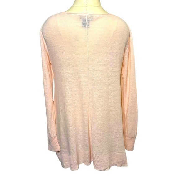 Donna Karan NY Knit Linen Pullover Sweater Sz XS Pink Peach Relaxed Round Neck - Picture 4 of 16